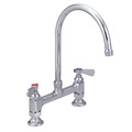 Bk Resources Optiflow Heavy Duty Faucet, 8" Gooseneck Spout, 8" O.C. Deck Mount BKF8HD-8G-G